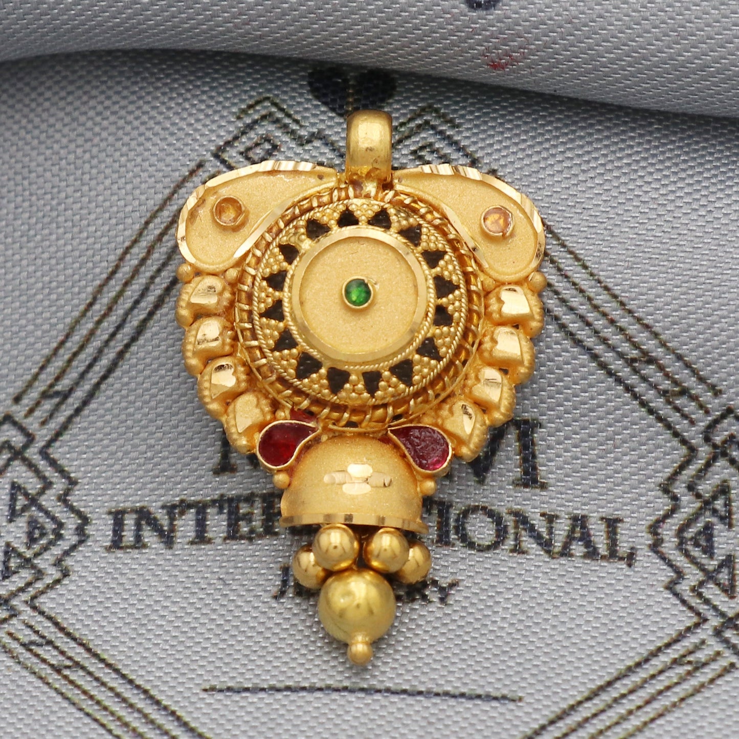 Indian Pendant Handmade 22k Yellow Gold Chain Necklace Jewelry, Pure gold necklace indian gold necklace, gift for wife, K5522