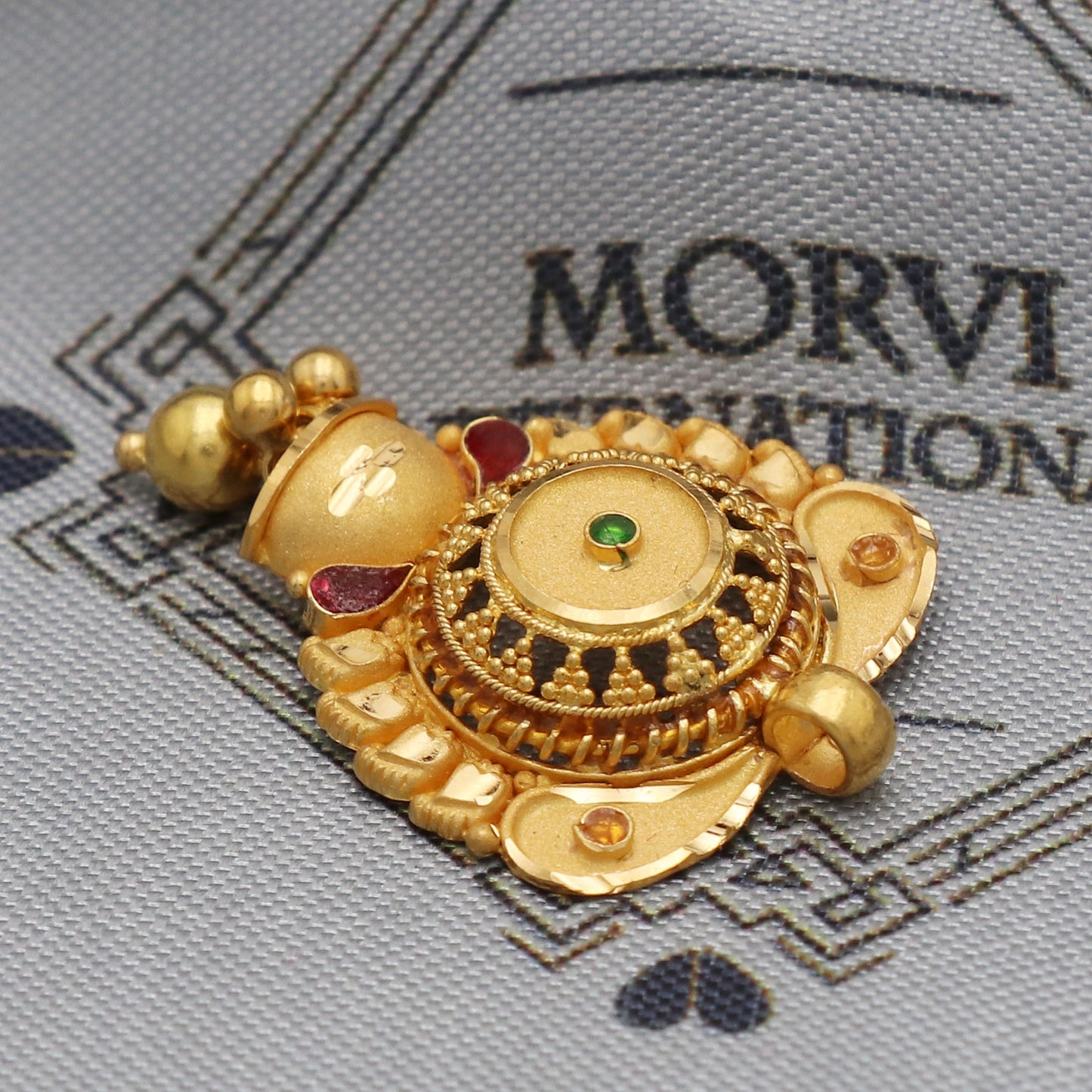 Indian Pendant Handmade 22k Yellow Gold Chain Necklace Jewelry, Pure gold necklace indian gold necklace, gift for wife, K5522