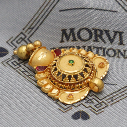 Indian Pendant Handmade 22k Yellow Gold Chain Necklace Jewelry, Pure gold necklace indian gold necklace, gift for wife, K5522