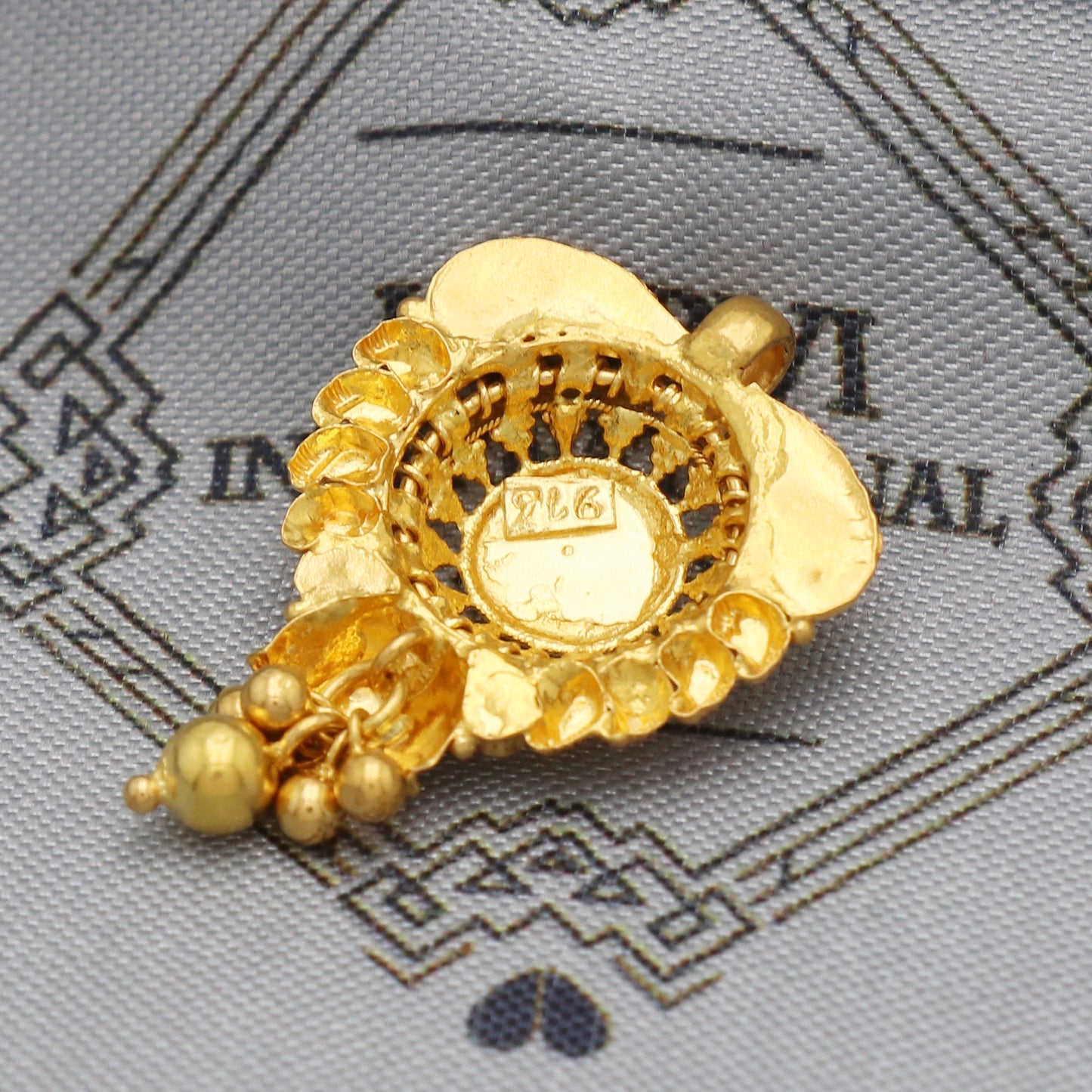 Indian Pendant Handmade 22k Yellow Gold Chain Necklace Jewelry, Pure gold necklace indian gold necklace, gift for wife, K5522