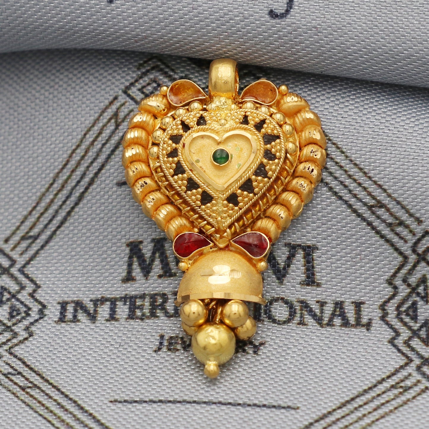 Indian Pendant Handmade 22k Yellow Gold Chain Necklace Jewelry, Pure gold necklace indian gold necklace, gift for wife, K5528