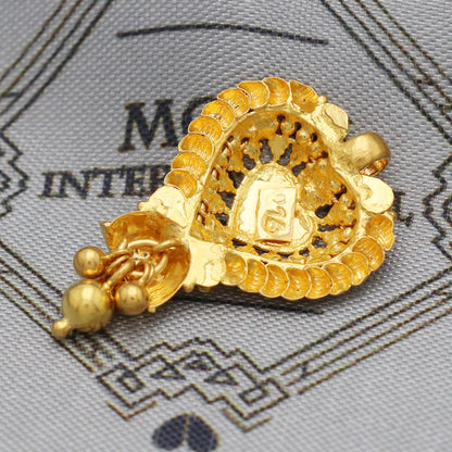 Indian Pendant Handmade 22k Yellow Gold Chain Necklace Jewelry, Pure gold necklace indian gold necklace, gift for wife, K5528