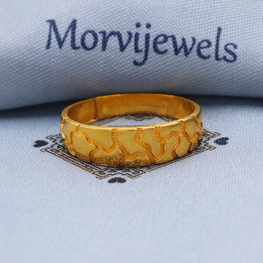 Beautiful 22k Yellow Gold Ring Size 6 7 8 and All Size, 22k Band Gold Ring, Indian Gold Ring, K5713