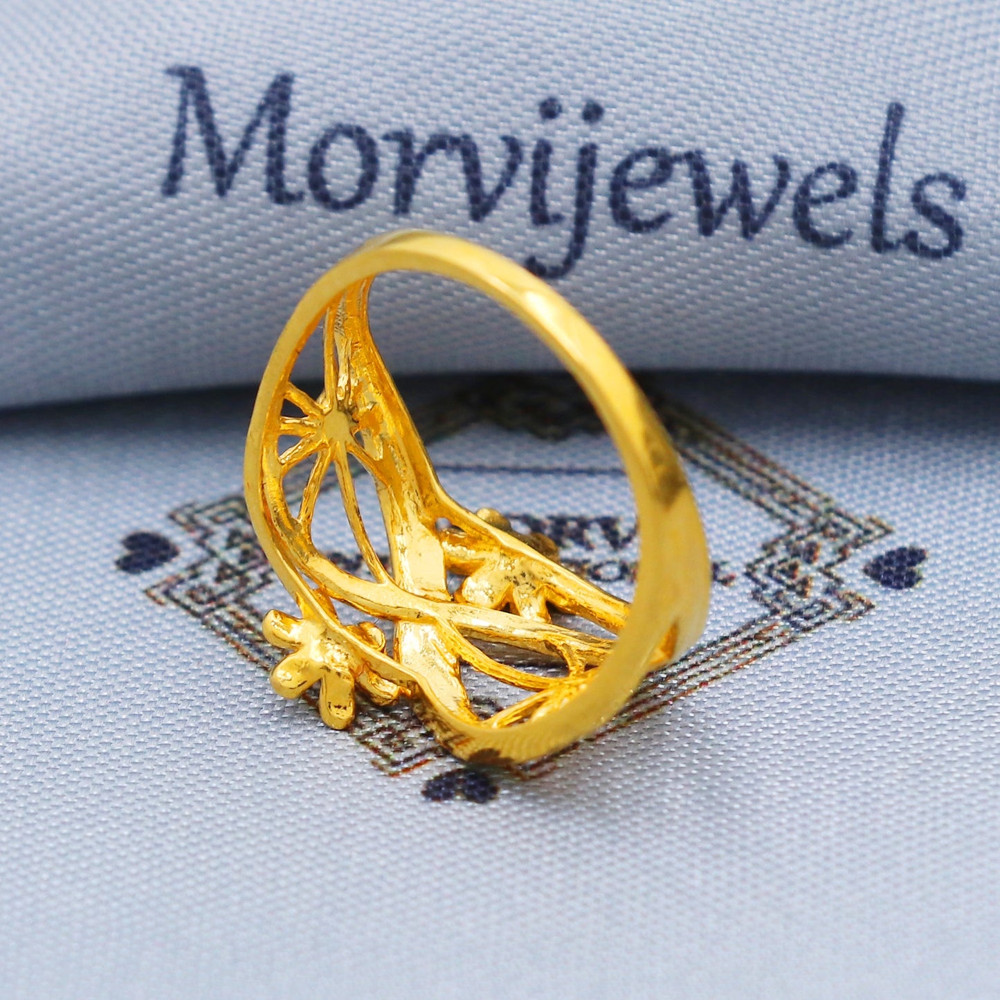 Fine 22k Yellow Gold Ring Size 6 7 8 and All Size, 22k Gold Flower Ring, 22karat Gold Ring, Hand crafted Pure gold ring, K5734