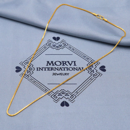 Pure Gold Necklace Chain in Solid 22k Yellow Gold, Handmade Chain Jewelry, curb Style Chain,  all size available