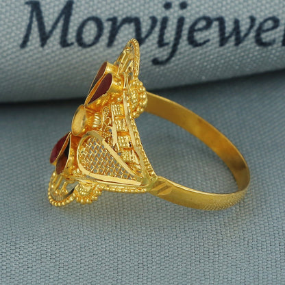 22k pure solid gold handmade ring . genuine 916 gold purity with government hallmarks . Indian jewelry, K5944
