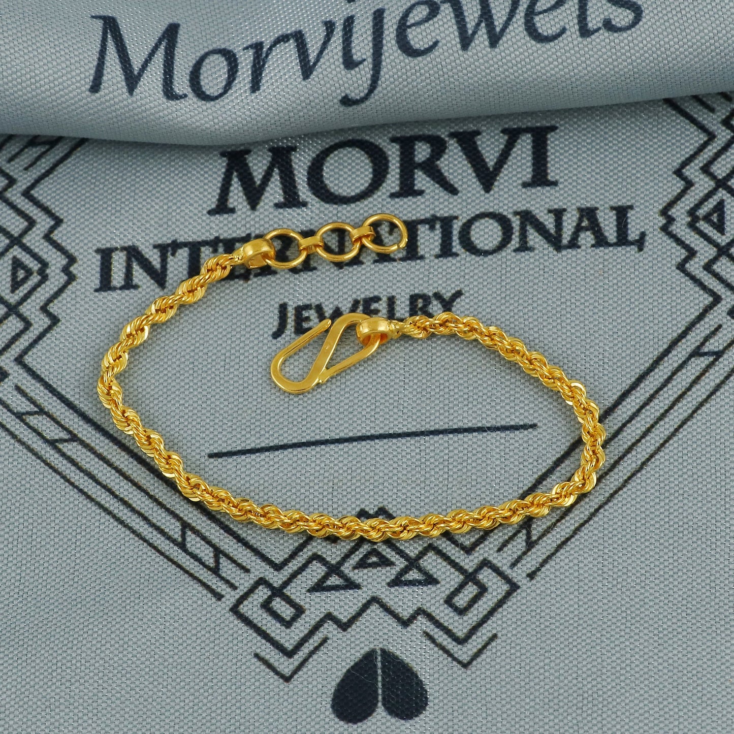 Rope Style Genuine Gold Bracelet for Baby Kids Child, 5 inches Real Gold Chain Bracelet Handmade Jewelry from India, delicate Jewelry, K6720