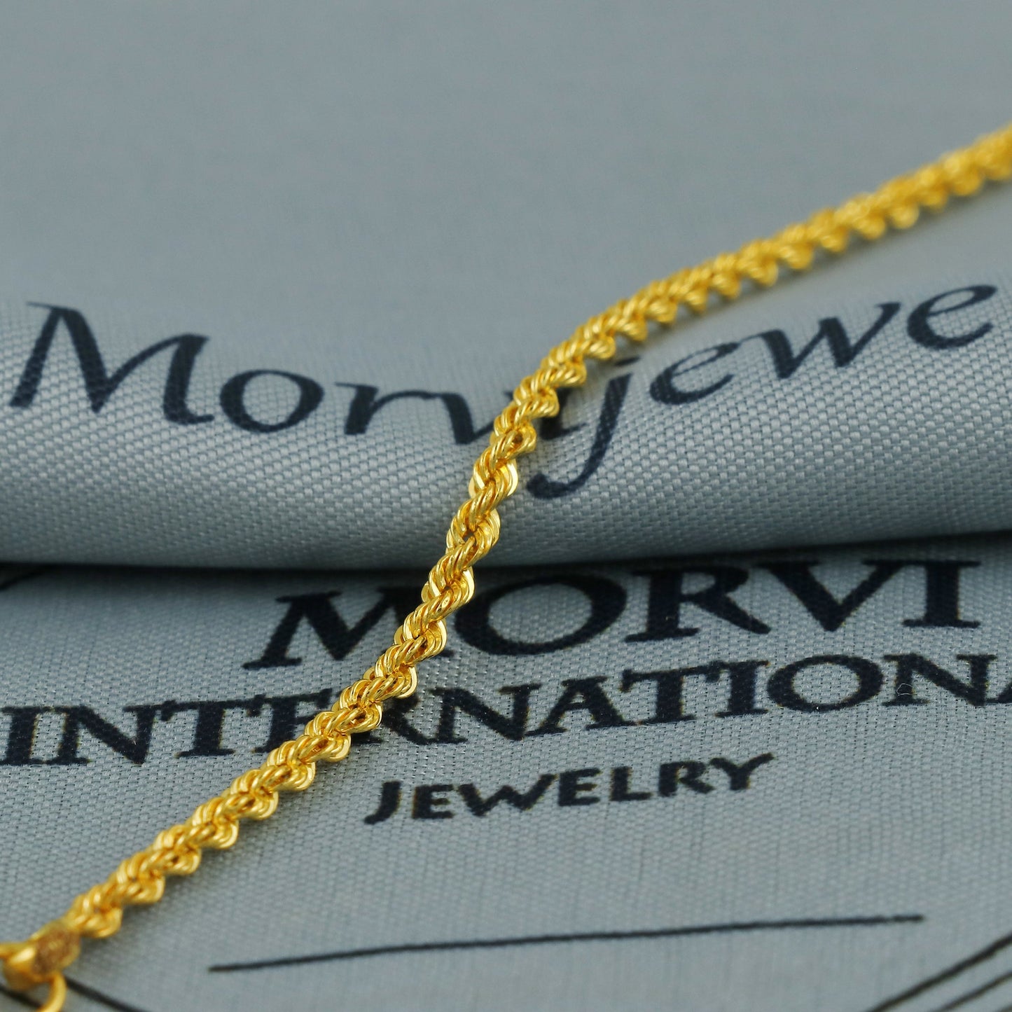 Rope Style Genuine Gold Bracelet for Baby Kids Child, 5 inches Real Gold Chain Bracelet Handmade Jewelry from India, delicate Jewelry, K6720