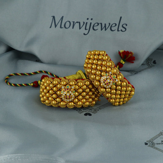 18k Gold Beads bracelet or arm band, 18k Gold Bracelet Pochi, Indian Gold Jewelry, Traditional Gold Rajasthani Wedding Jewelry Bracelet