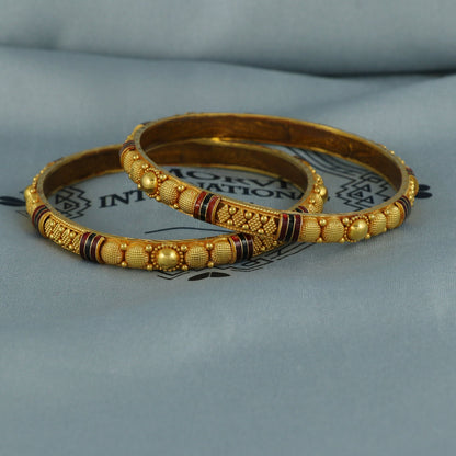 18K Solid Gold Bangle Bracelet Chunky, Minimalist 90s Style, Pure Delicate 18k Gold Bangles Indian Handmade light weight, wax filled