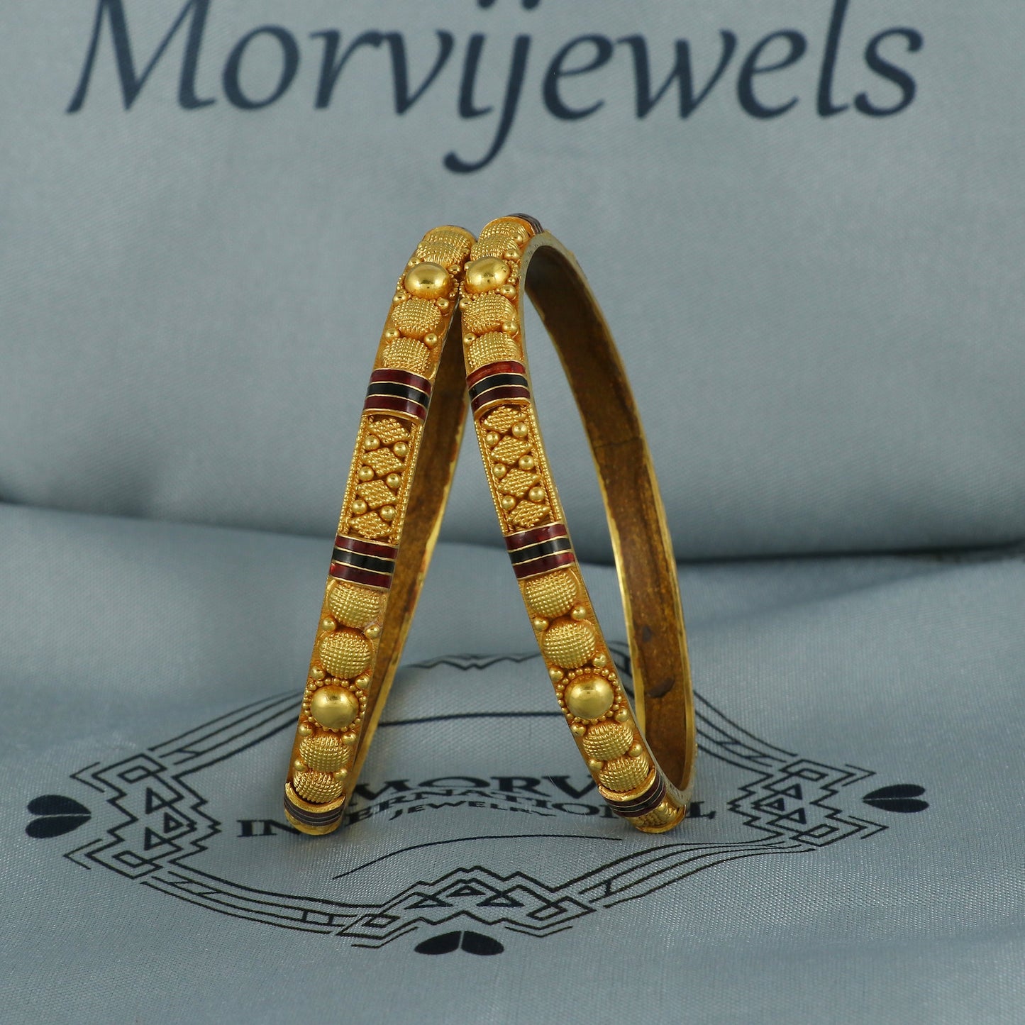 18K Solid Gold Bangle Bracelet Chunky, Minimalist 90s Style, Pure Delicate 18k Gold Bangles Indian Handmade light weight, wax filled