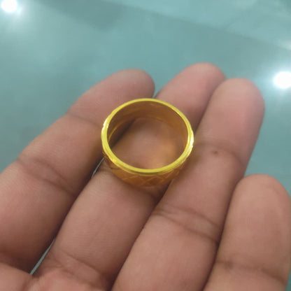 Unisex 22k Yellow Gold Ring Size 6 7 8 and All Size, 22k Band Gold Ring, Indian Gold Ring, K6753