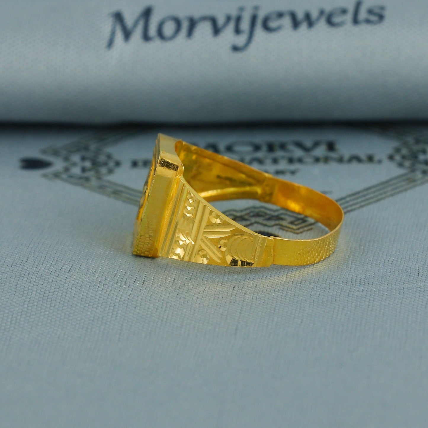 real 22k pure solid gold handmade women ring jewelry. Vintage estate style ring