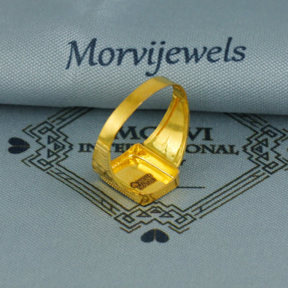 real 22k pure solid gold handmade women ring jewelry. Vintage estate style ring