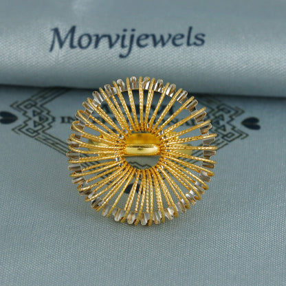 real 22k pure solid gold handmade women ring jewelry. Vintage Filigree style ring, K6760