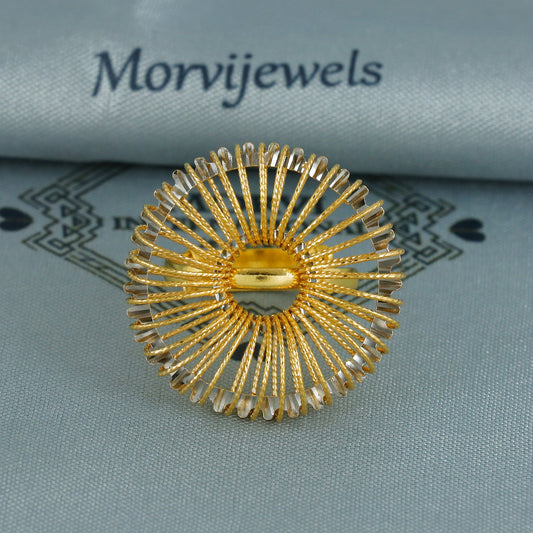 real 22k pure solid gold handmade women ring jewelry. Vintage Filigree style ring, K6760