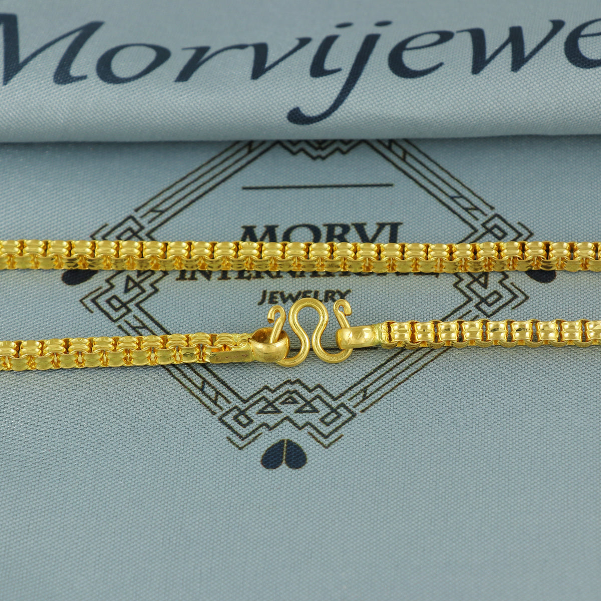 Solid 22k Yellow Gold Pure Gold Necklace Chain Jewelry, Indian Handmade Rolo Necklace Jewelry, Vintage Style Gold Chain, , K7162