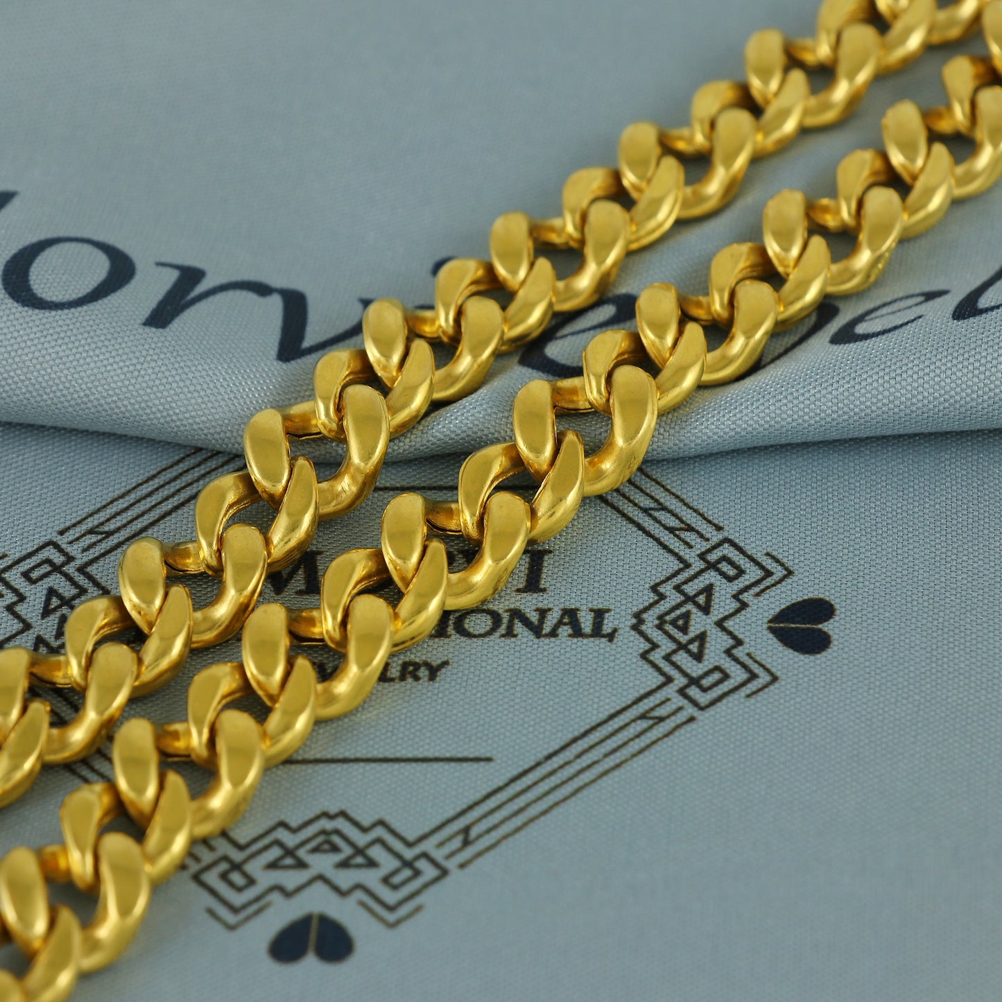 Solid 22k Yellow Gold Pure Gold Necklace Chain Jewelry, Indian Handmade Cuban Curb Necklace Jewelry, Vintage Style Gold Chain, , K7164
