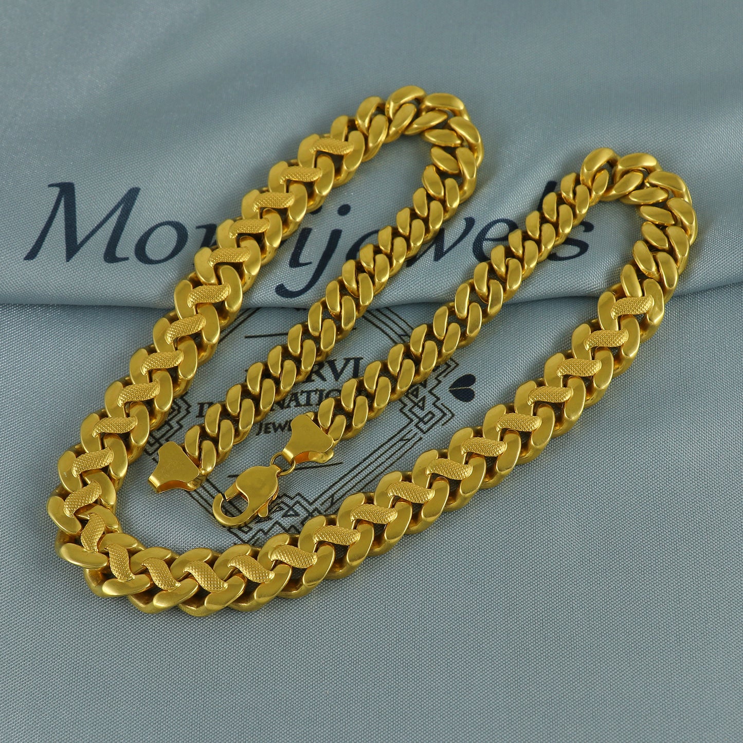 Solid 22k Yellow Gold Pure Gold Necklace Chain Jewelry, Indian Handmade Cuban Curb Necklace Jewelry, Vintage Style Gold Chain, , K7165
