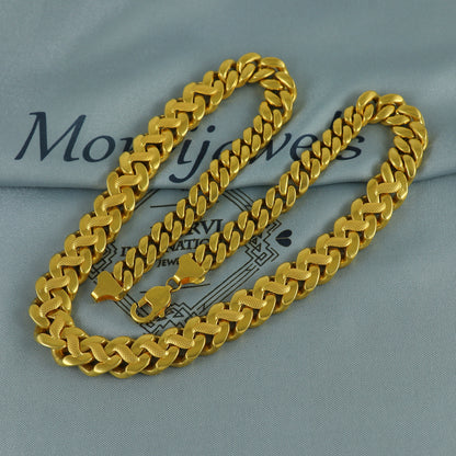 Solid 22k Yellow Gold Pure Gold Necklace Chain Jewelry, Indian Handmade Cuban Curb Necklace Jewelry, Vintage Style Gold Chain, , K7165