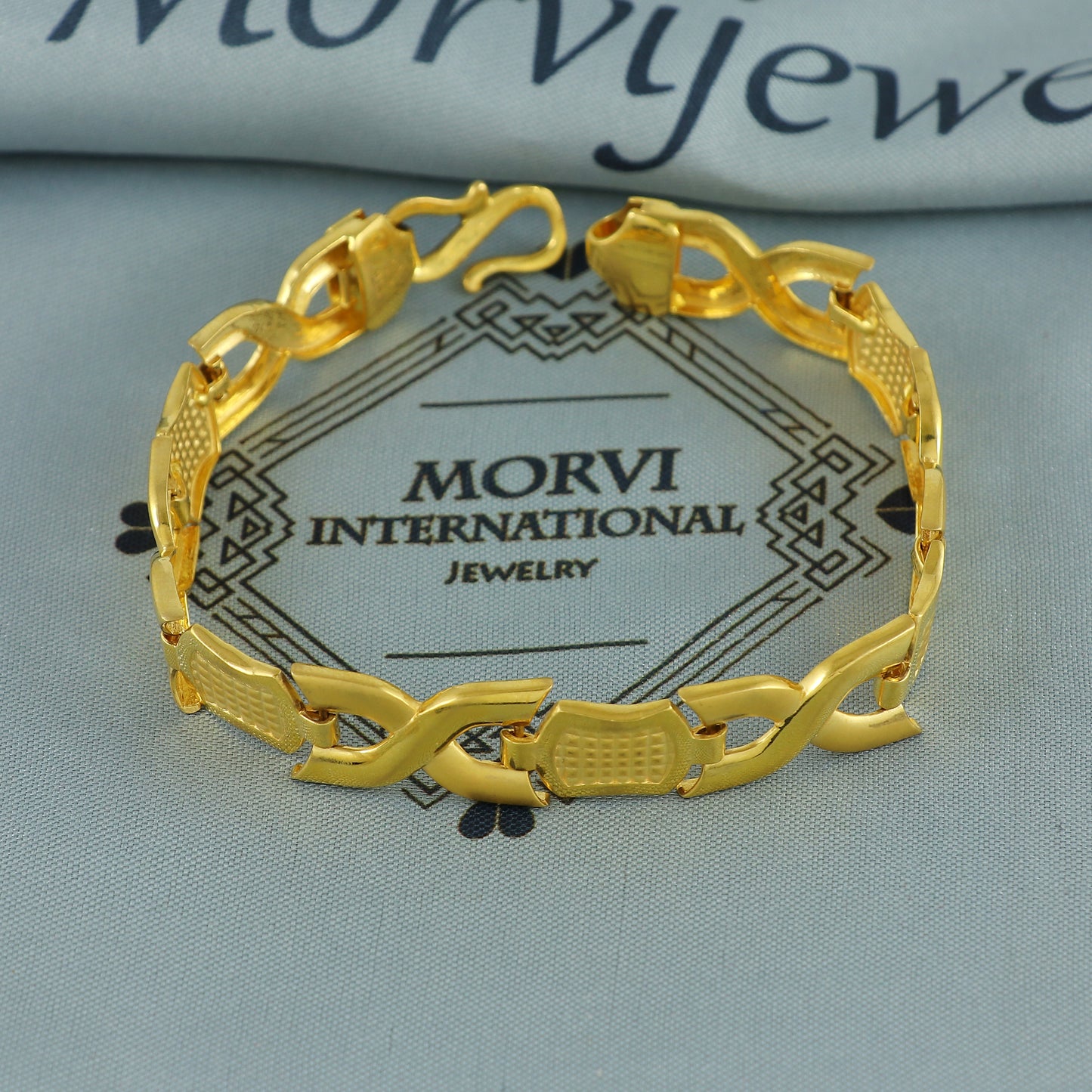 Vintage Design 22K Gold Bold Link Bracelet, 22k Yellow Gold Real Bracelet Handmade Indian Jewelry, K7188