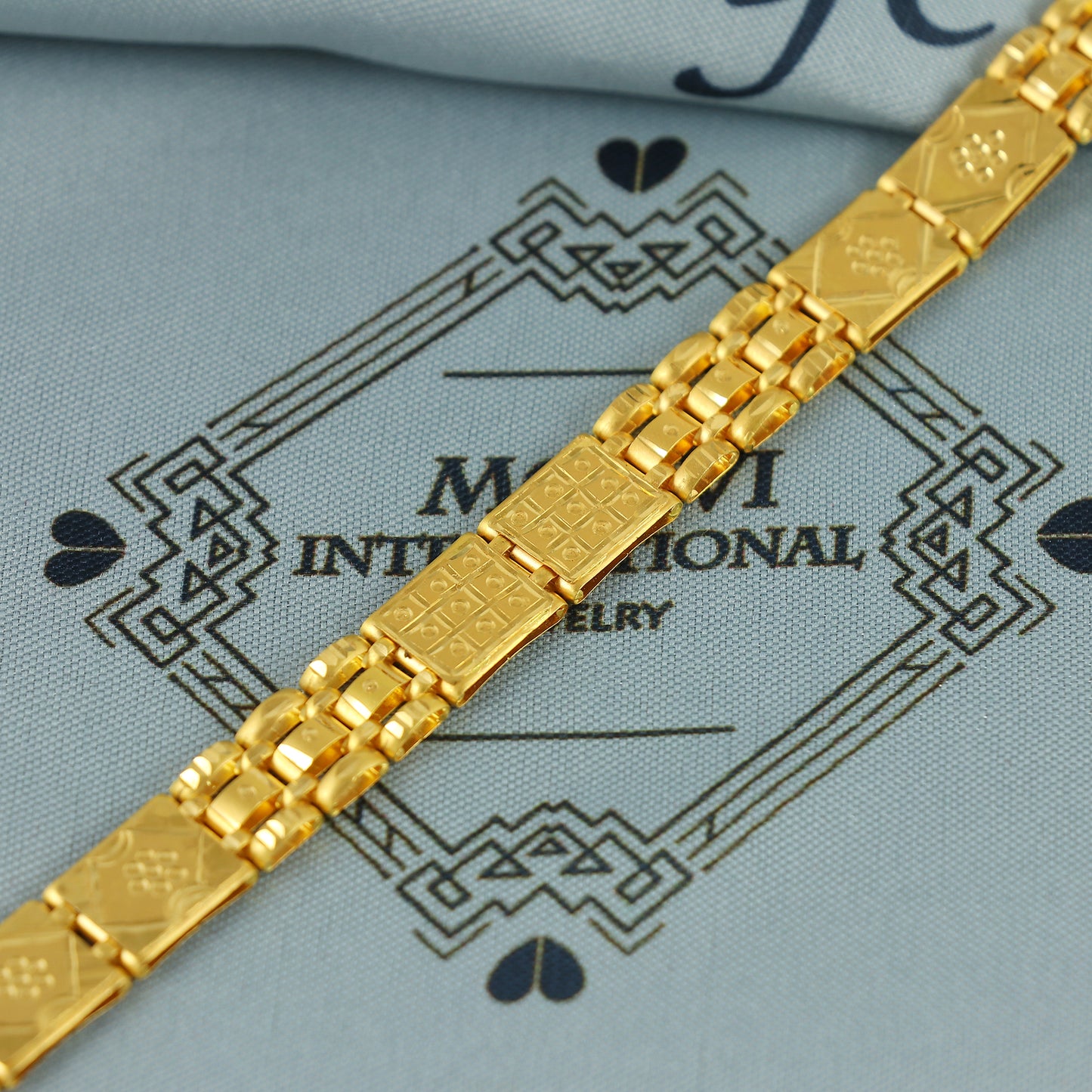 Vintage Design 22K Gold Bold Link Bracelet, 22k Yellow Gold Real Bracelet Handmade Indian Jewelry, K7189
