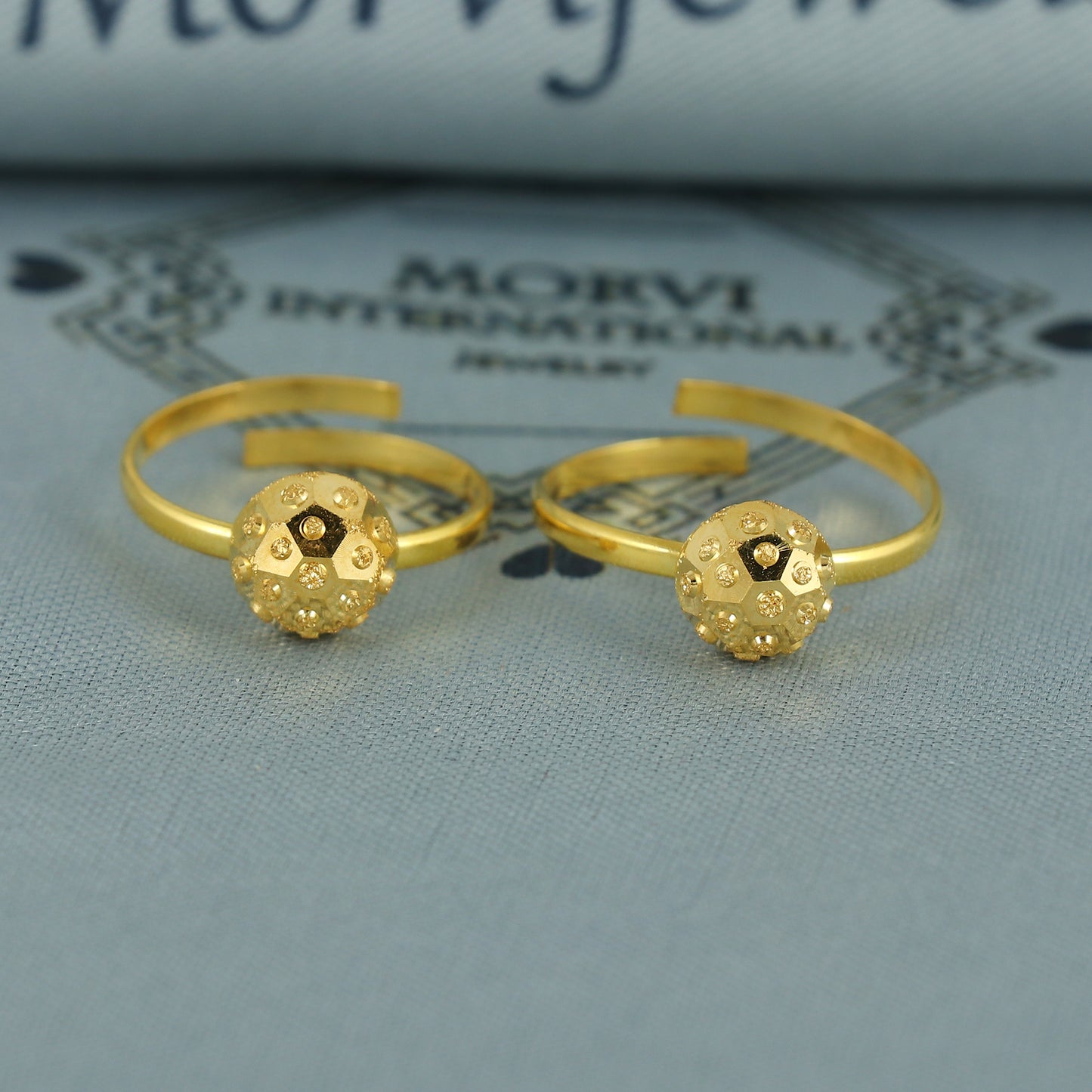 Beads 22k Yellow Gold bichiya toe ring, Handmade gold toe ring pair for women, Indian gold toe jewelry, real gold bichiya Gift, K7190