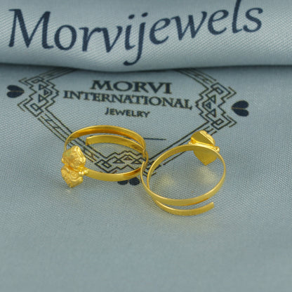 Beads 22k Yellow Gold bichiya toe ring, Handmade gold toe ring pair for women, Indian gold toe jewelry, real gold bichiya Gift, K7191