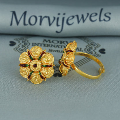 Beads 22k Yellow Gold bichiya toe ring, Handmade gold toe ring pair for women, Indian gold toe jewelry, real gold bichiya Gift, K7192