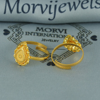 Beads 22k Yellow Gold bichiya toe ring, Handmade gold toe ring pair for women, Indian gold toe jewelry, real gold bichiya Gift, K7193