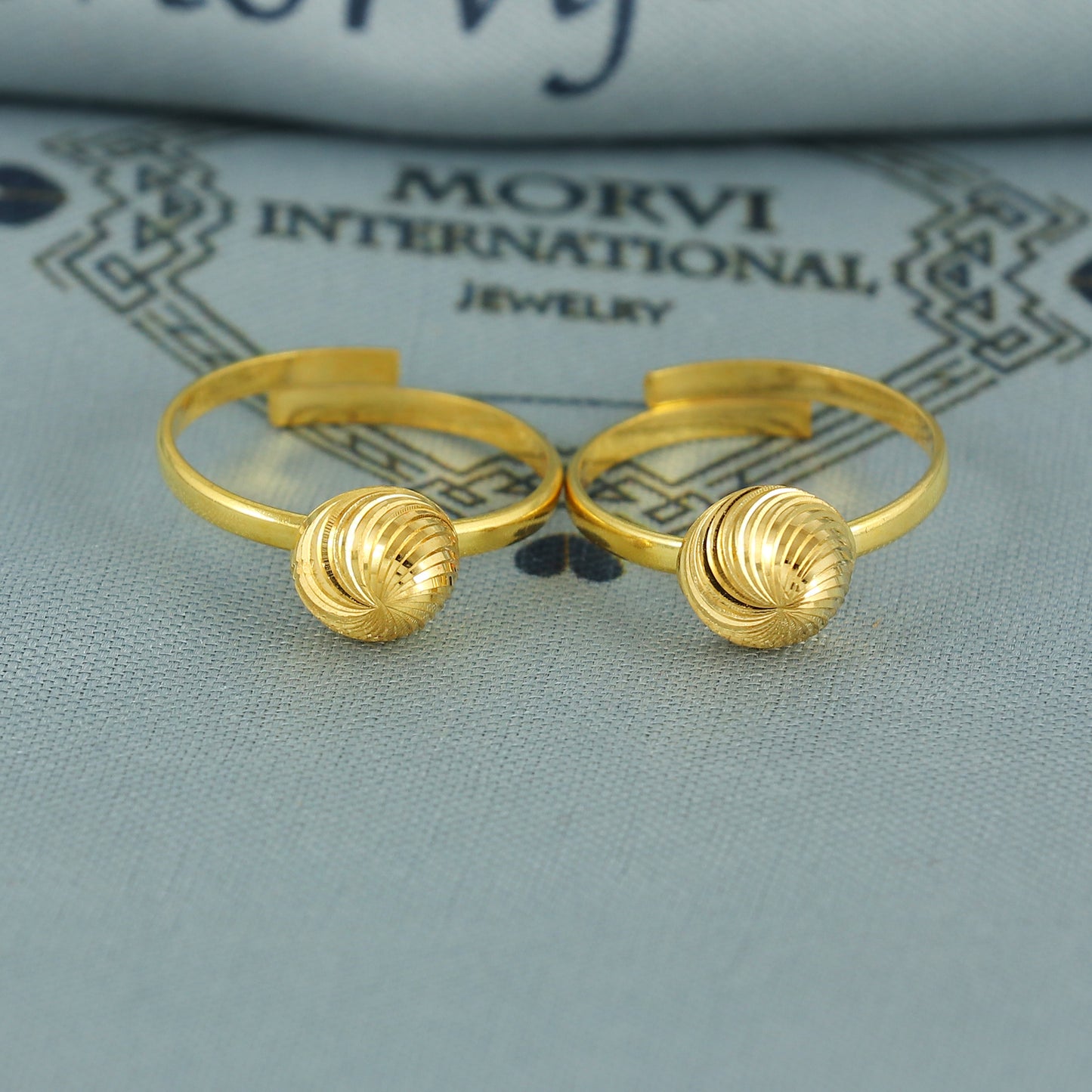 Beads 22k Yellow Gold bichiya toe ring, Handmade gold toe ring pair for women, Indian gold toe jewelry, real gold bichiya Gift, K7194