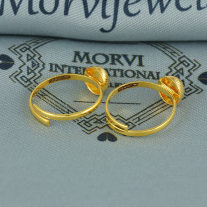 Beads 22k Yellow Gold bichiya toe ring, Handmade gold toe ring pair for women, Indian gold toe jewelry, real gold bichiya Gift, K7194