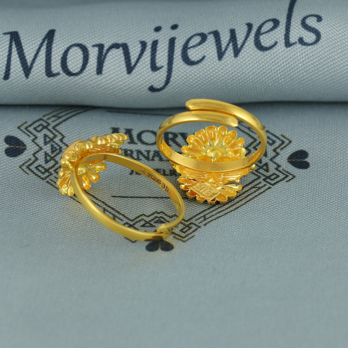 Beads 22k Yellow Gold bichiya toe ring, Handmade gold toe ring pair for women, Indian gold toe jewelry, real gold bichiya Gift, K7195