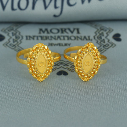 Beads 22k Yellow Gold bichiya toe ring, Handmade gold toe ring pair for women, Indian gold toe jewelry, real gold bichiya Gift, K7196