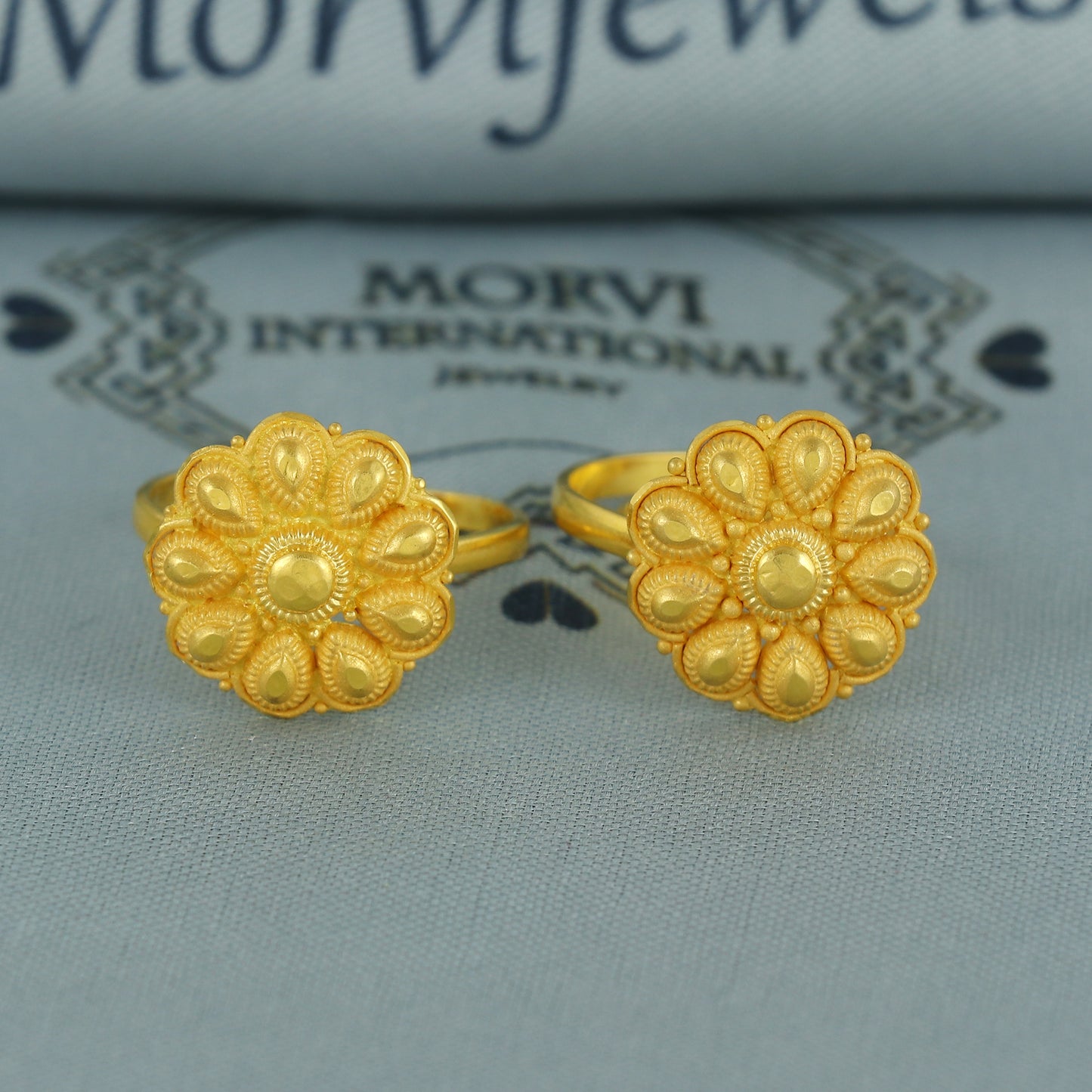 Beads 22k Yellow Gold bichiya toe ring, Handmade gold toe ring pair for women, Indian gold toe jewelry, real gold bichiya Gift, K7197