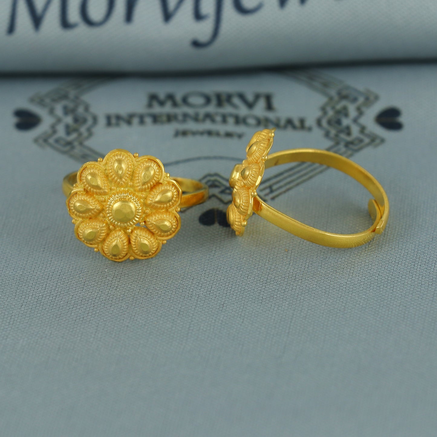 Beads 22k Yellow Gold bichiya toe ring, Handmade gold toe ring pair for women, Indian gold toe jewelry, real gold bichiya Gift, K7197