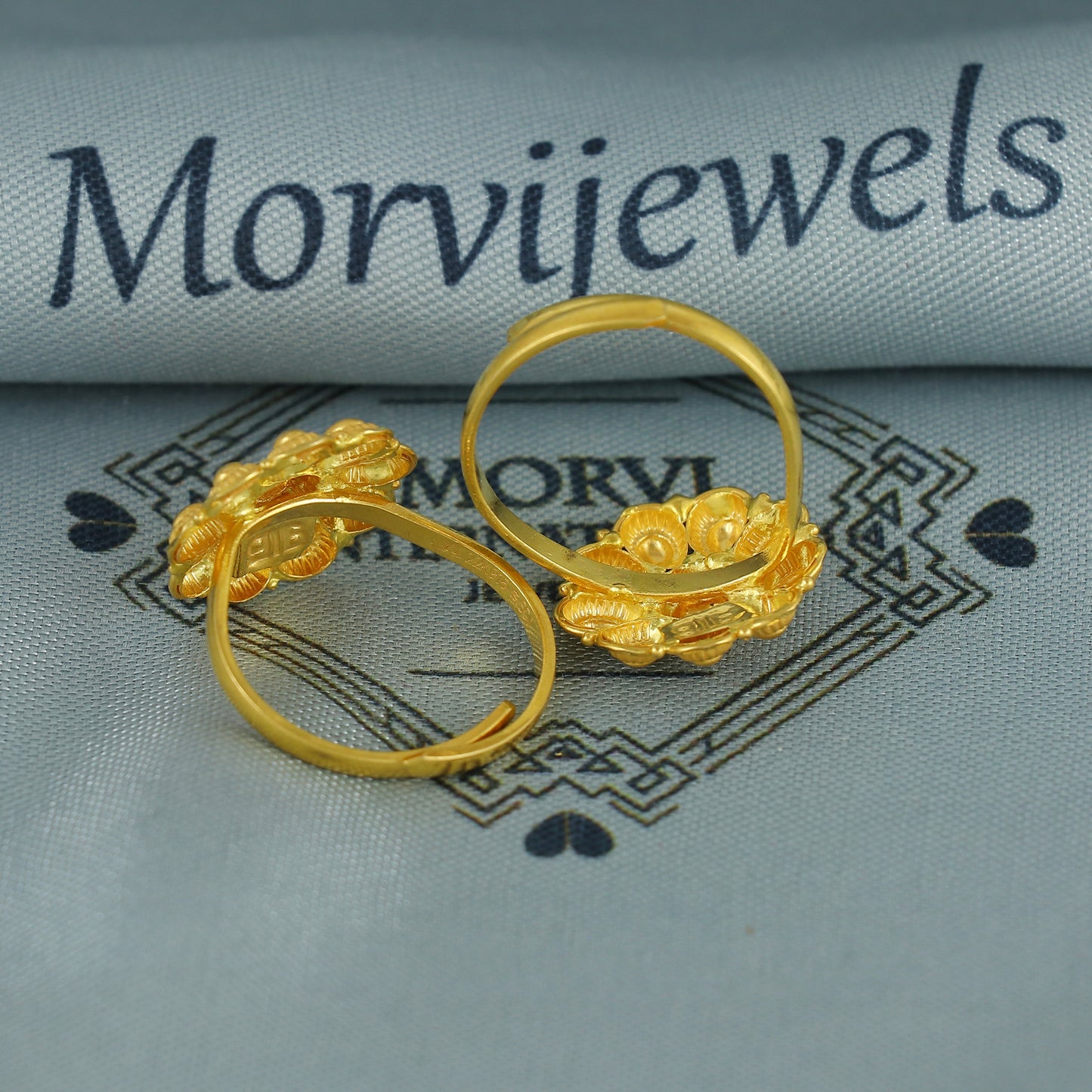 Beads 22k Yellow Gold bichiya toe ring, Handmade gold toe ring pair for women, Indian gold toe jewelry, real gold bichiya Gift, K7197