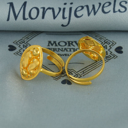 Beads 22k Yellow Gold bichiya toe ring, Handmade gold toe ring pair for women, Indian gold toe jewelry, real gold bichiya Gift, K7198