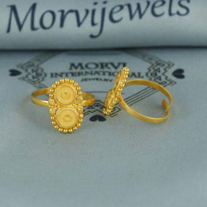Beads 22k Yellow Gold bichiya toe ring, Handmade gold toe ring pair for women, Indian gold toe jewelry, real gold bichiya Gift, K7199