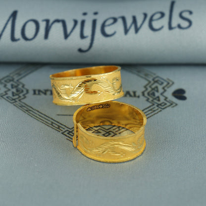 Beads 22k Yellow Gold bichiya toe ring, Handmade gold toe ring pair for women, Indian gold toe jewelry, real gold bichiya Gift, K7200