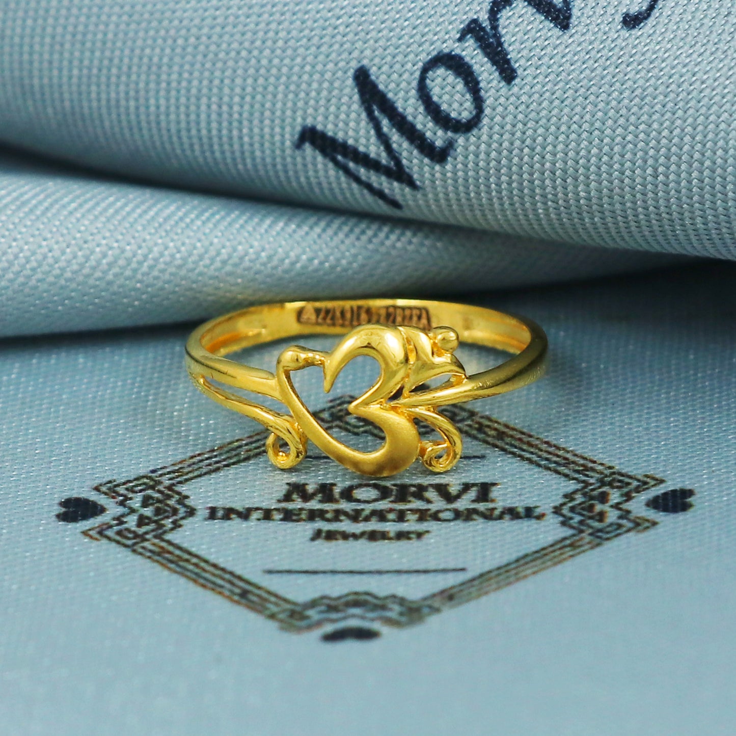 22k Gold Ring Dainty Indian Jewelry Exclusive Authentic BIS Hallmarked Stamped "22k916" Jewelry, MJ0011
