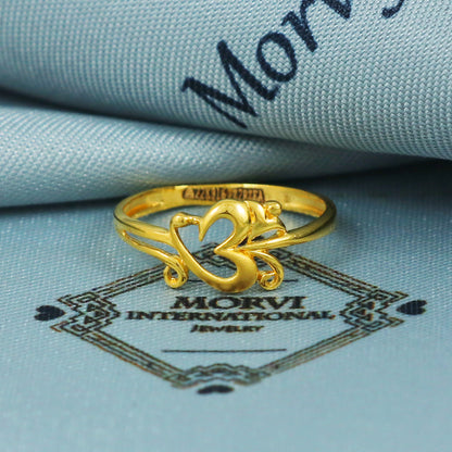 22k Gold Ring Dainty Indian Jewelry Exclusive Authentic BIS Hallmarked Stamped "22k916" Jewelry, MJ0011
