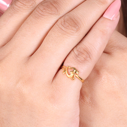 22k Gold Ring Dainty Indian Jewelry Exclusive Authentic BIS Hallmarked Stamped "22k916" Jewelry, MJ0011