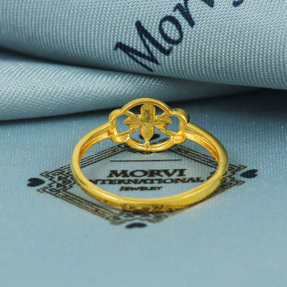 22k Gold Ring Dainty Indian Jewelry Exclusive Authentic BIS Hallmarked Stamped "22k916" Jewelry, MJ0013