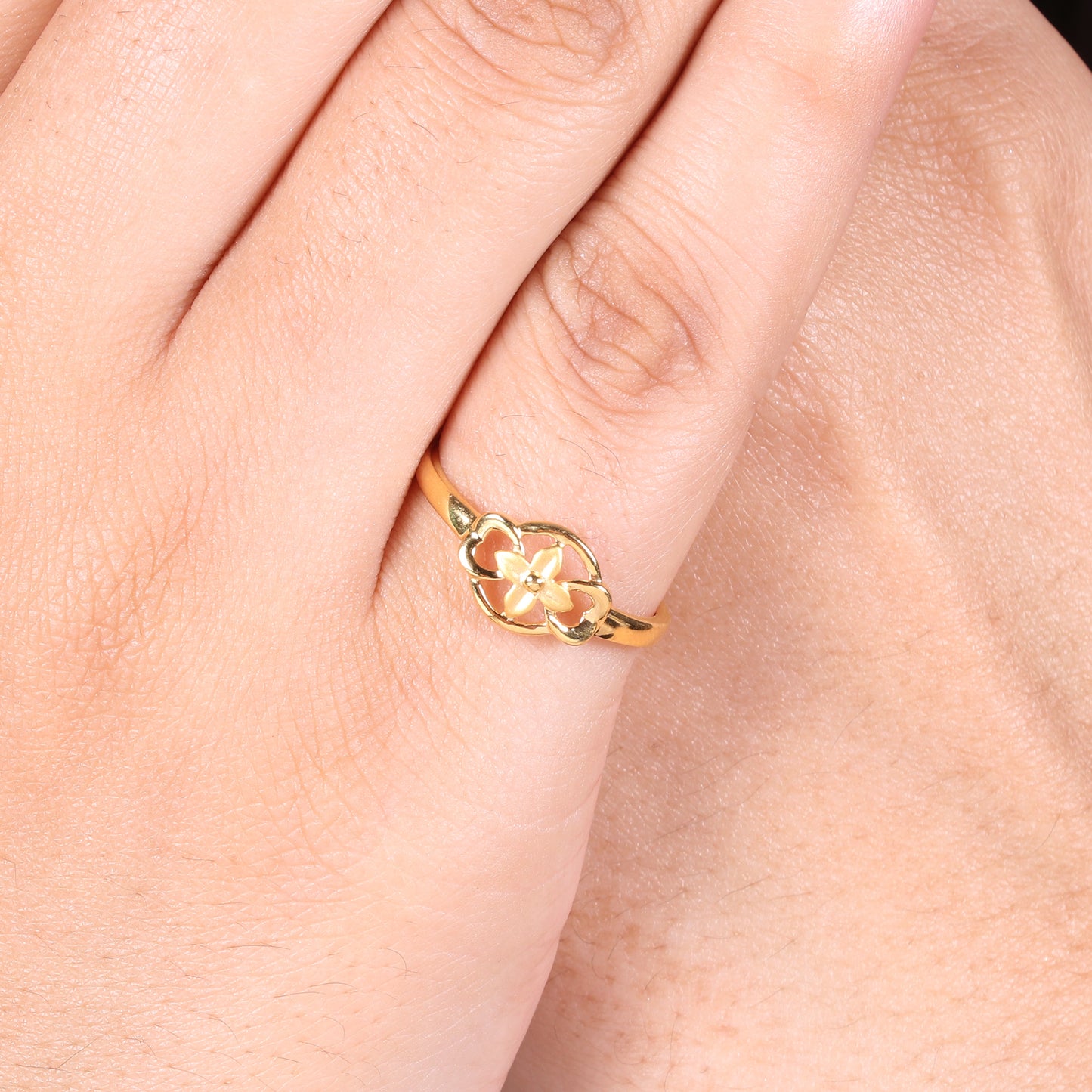 22k Gold Ring Dainty Indian Jewelry Exclusive Authentic BIS Hallmarked Stamped "22k916" Jewelry, MJ0013