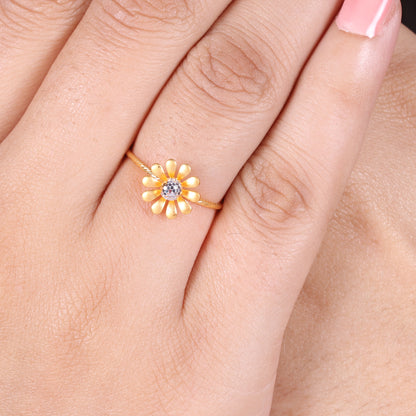 22k Gold Ring Dainty Indian Jewelry Exclusive Authentic BIS Hallmarked Stamped "22k916" Jewelry, MJ0014