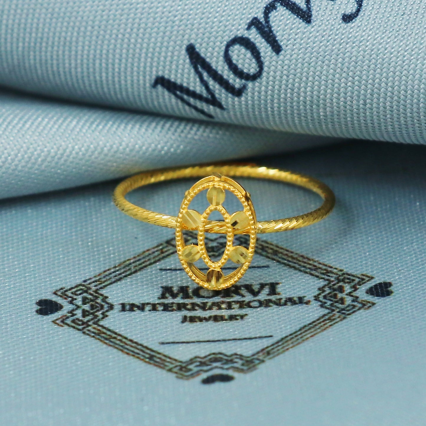 22k Gold Ring Dainty Indian Jewelry Exclusive Authentic BIS Hallmarked Stamped "22k916" Jewelry, MJ0015