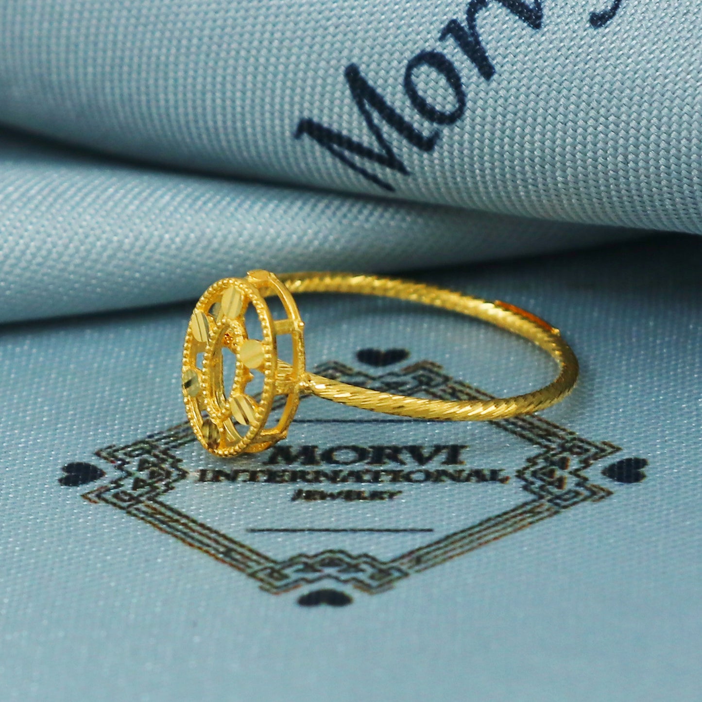 22k Gold Ring Dainty Indian Jewelry Exclusive Authentic BIS Hallmarked Stamped "22k916" Jewelry, MJ0015