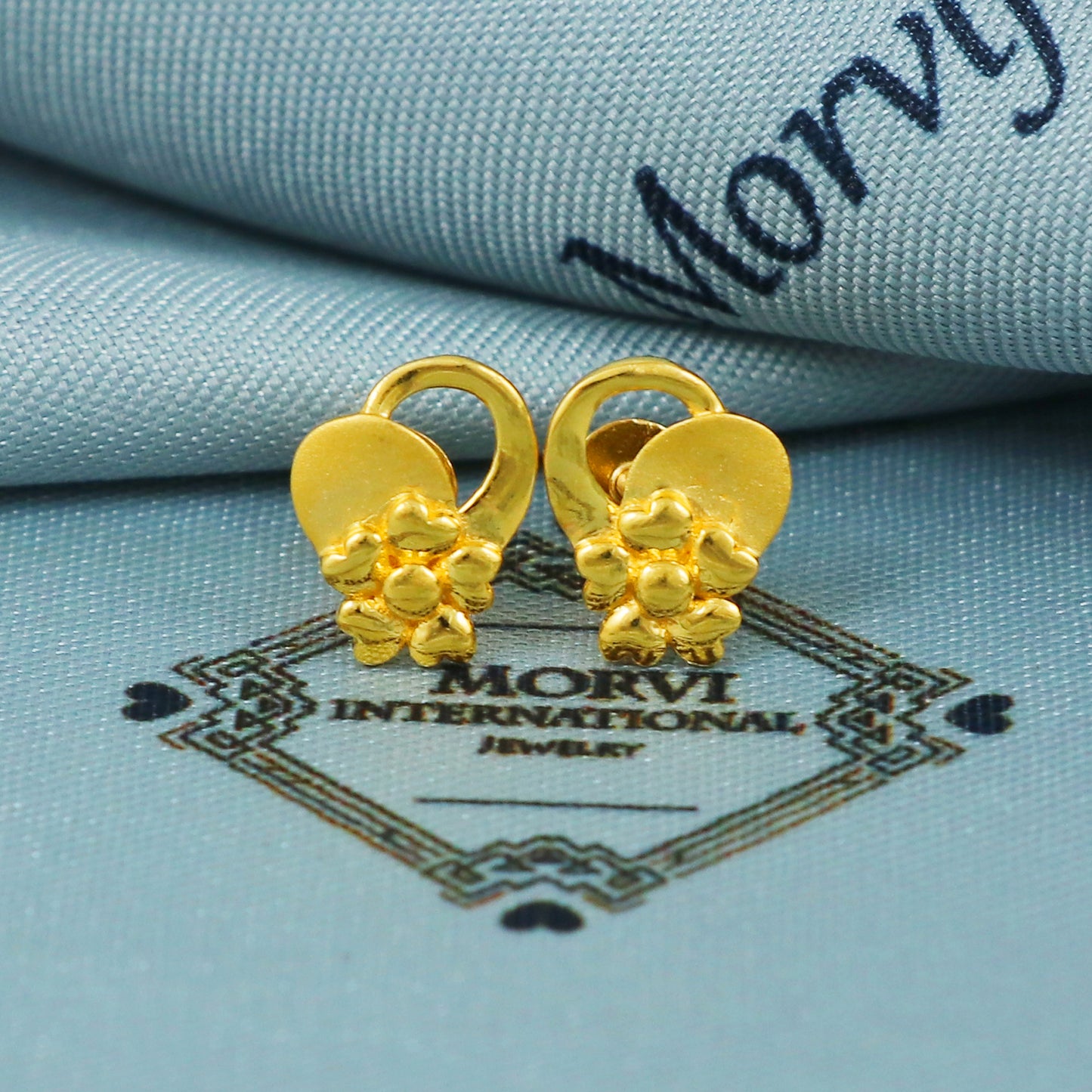 22k Gold Ring Dainty Indian Bead Ball Jewelry Exclusive Authentic BIS Hallmarked Stamped "22k916" Jewelry, MJ0019