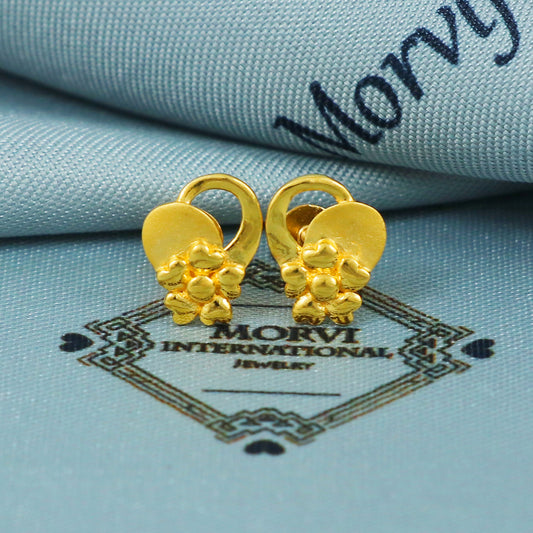 22k Gold Ring Dainty Indian Bead Ball Jewelry Exclusive Authentic BIS Hallmarked Stamped "22k916" Jewelry, MJ0019